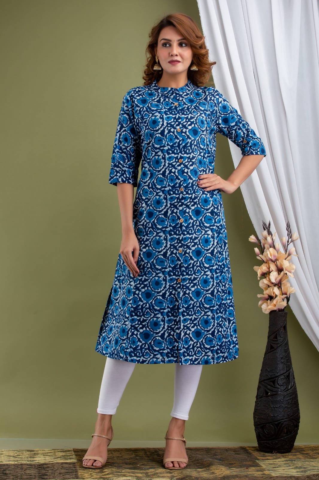 Multicolor Floral Printed Cotton Kurta | Pakistani dress design, Cotton  kurti designs, Kurti designs party wear