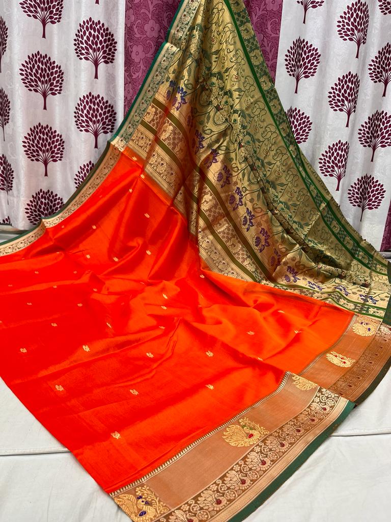 Buy Peshwai Paithani Pure Silk Sarees at Best Price - Nishalika